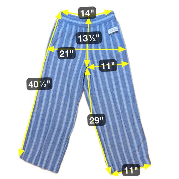NWT Old Navy Womens High-Waisted Linen-Blend Wide-Leg Pants Striped BOHO Size M - Picture 8 of 8